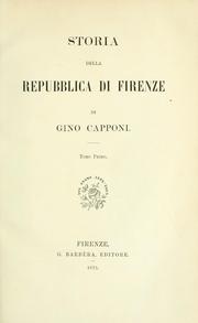 Cover of: Storia della repubblica di Firenze di Gino Capponi.