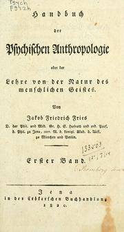 Cover of: Handbuch der psychischen Anthropologie by Jakob Friedrich Fries