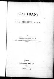 Cover of: Caliban: the missing link