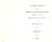Cover of: A short history of Samuel and Barbara Miller by Isaac Miller