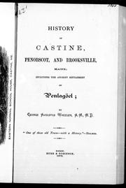 Cover of: History of Castine, Penobscot and Brooksville, Maine: including the ancient settlement of Pentagöet