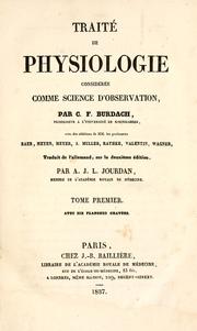 Cover of: Traitde physiologie consid comme science d'observation by Karl Friedrich Burdach