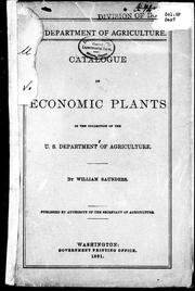 Cover of: Catalogue of economic plants in the collection of the U.S. Department of Agriculture