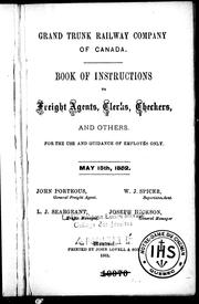 Book of instructions to freight agents, clerks, checkers, and others by Grand Trunk Railway Company of Canada