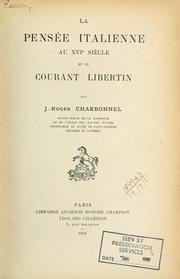 Cover of: La pensée italienne au XVIe siècle by J.-Roger Charbonnel
