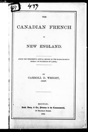 Cover of: The Canadian French in New England by Carroll Davidson Wright