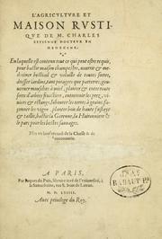 Cover of: L' agriculture et maison rustique by Charles Estienne
