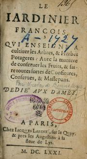 Cover of: Le iardinier françois by Nicolas de Bonnefons