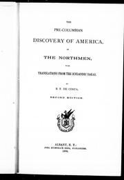 Cover of: A pre-Columbian discovery of America by the Northmen: with translations from the Icelandic sagas