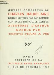 Cover of: Oeuvres complètes.: Éd. critique par F.F. Gautier.