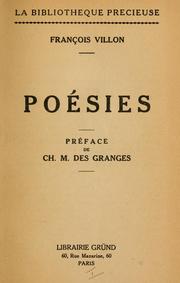 Cover of: Poésies.: Préf. de Ch.M. des Granges.
