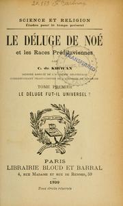 Cover of: Le déluge de Noé et les races prédiluviennes