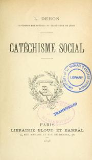 Cover of: Catéchisme social