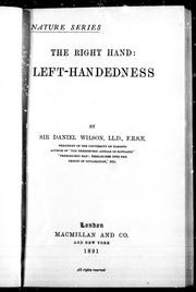 Cover of: The right hand: left-handedness