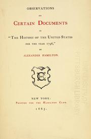 Cover of: Observations on certain documents in "The history of the United States for the year 1796,"