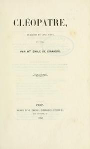 Cover of: Cléopatre: tragédie en cinq actes, en vers