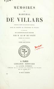Cover of: Mémoires du maréchal de Villars by Villars, Louis Hector duc de