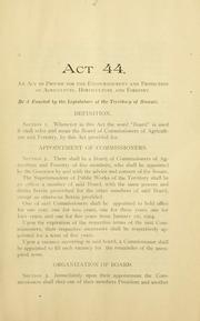 Cover of: Act 44 to provide for the encouragment of agriculture by Hawaii (Ter.)
