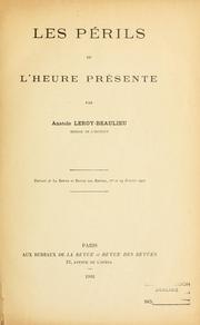 Cover of: Les périls de l'heure présente.