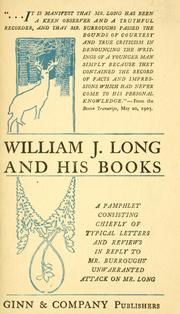 Cover of: William J. Long and his books by Ginn and Company.