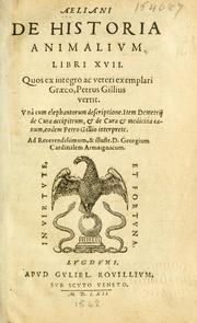 Cover of: Aeliani De historia animalium libri XVII