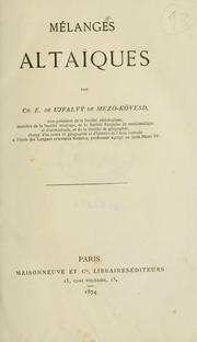 Cover of: Mélanges altaïques
