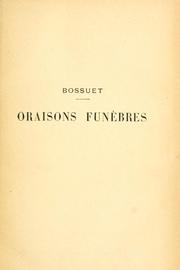Cover of: Oraisons funèbres