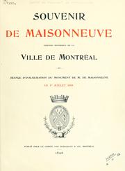 Souvenir de Maisonneuve by Comité du Monument de Maisonneuve.