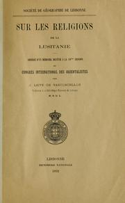 Cover of: Sur les religions de la Lusitanie by J. Leite de Vasconcellos