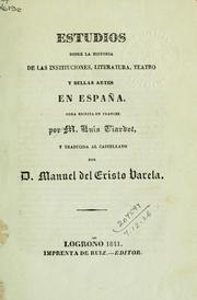 Cover of: Estudios sobre la historia de las instituciones, literatura, teatro y bellas artes en España