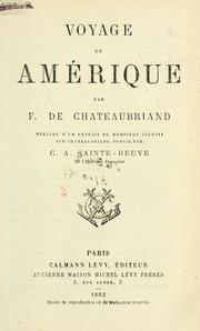 Cover of: Voyage en Amérique.: Précédé d'un extrait de mémoires inédits sur Chateaubriand publié par C.A. Sainte-Beuve.