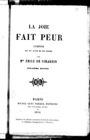 Cover of: La joie fait peur: comédie en un acte et en prose