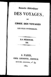 Cover of: Voyage de La Pérouse autour du monde, pendant les annéss 1785, 1786, 1787 et 1788