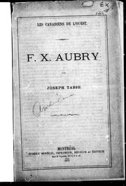 Cover of: F.X. Aubry