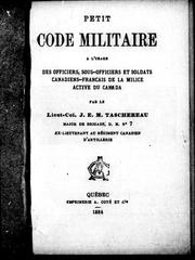 Cover of: Petit code militaire by J. E. M. Taschereau