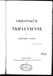Cover of: Chronique trifluvienne