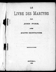 Cover of: Le livre des martyrs