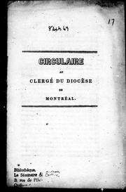 Cover of: Circulaire au clergé du Diocèse de Montréal