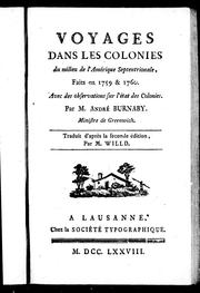 Cover of: Voyages dans les colonies du milieu de l'Amérique septentrionale, faits en 1759 & 1760: avec des observations sur l'état des colonies
