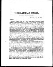 Cover of: Circulaire au clergé