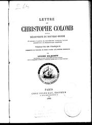Cover of: Lettre de Christophe Colomb sur la découverte du Nouveau-Monde by Christopher Columbus