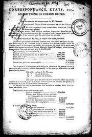 Cover of: Correspondance, états, etc., Grand Tronc de chemin de fer