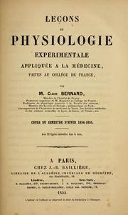 Cover of: Les de physiologie expimentale appliqu la mecine by Claude Bernard
