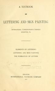 Cover of: A textbook on lettering and sign painting by International Correspondence Schools