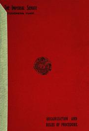 Cover of: The Imperial Senate (Tzucheng Yuan): organization and rules of procedure