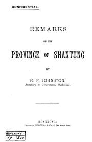 Cover of: Remarks on the province of Shantung