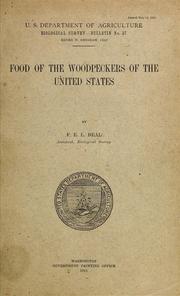 Cover of: Food of the woodpeckers of the United States