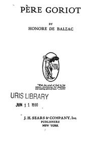 Cover of: Père Goriot by Honoré de Balzac
