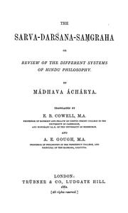 Cover of: The Sarva-darśana-saṃgraha, or, Review of the different systems of Hindu philosophy