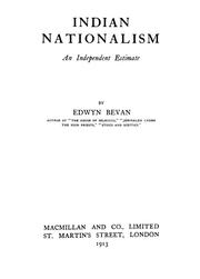 Cover of: Indian nationalism: an independent estimate